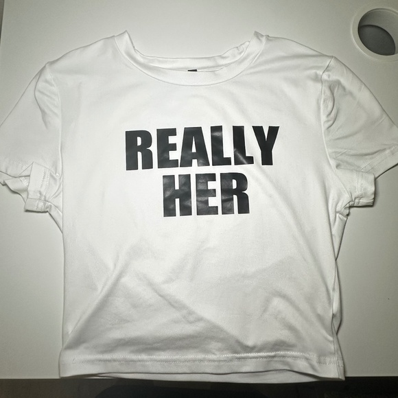 "REALLY HER" Graphic Baby Tee - Picture 1 of 5